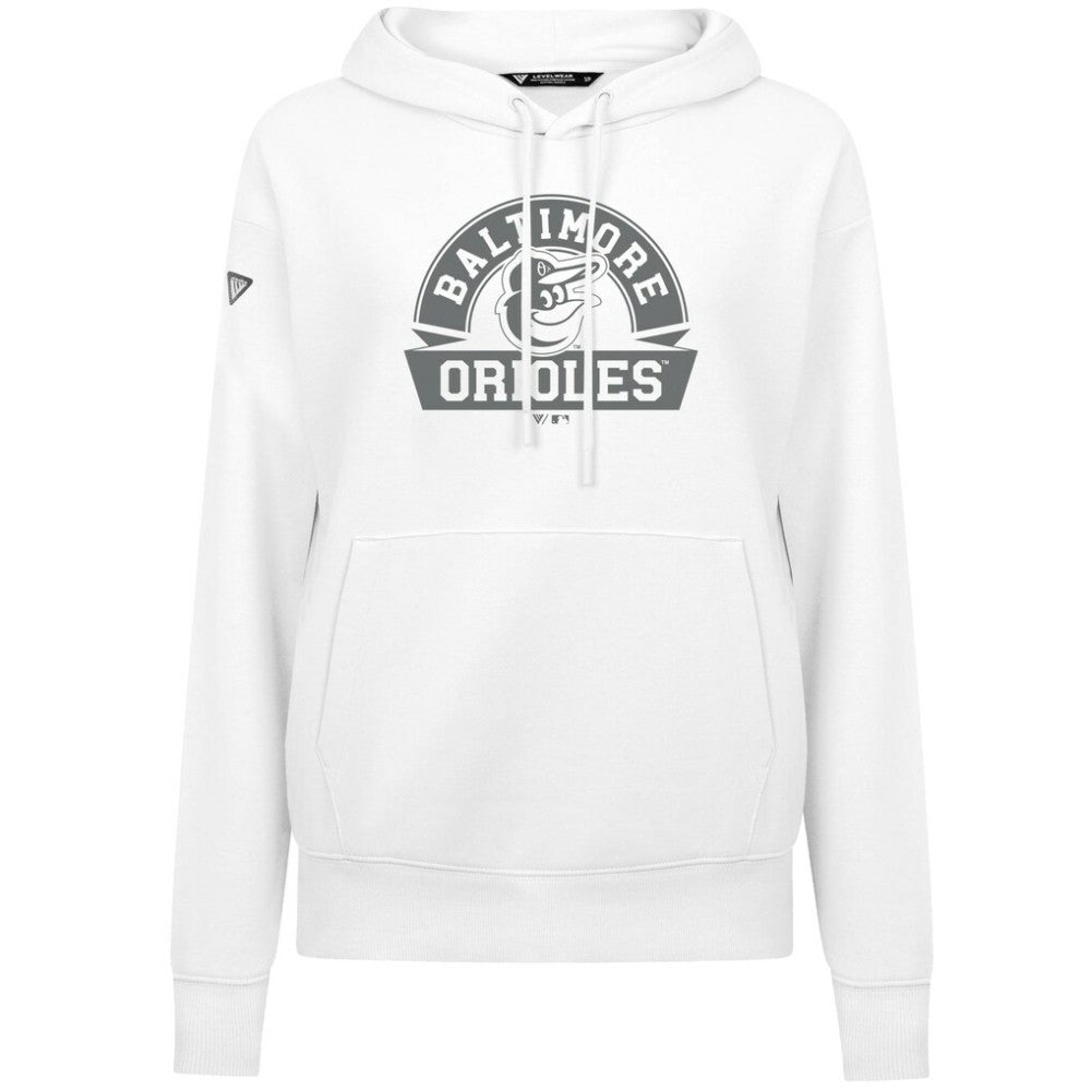 Baltimore Orioles Levelwear Women's Adorn Banner Arch Hoodie White