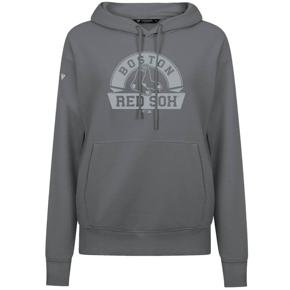 Boston Red Sox Levelwear Women's Adorn Banner Arch Hoodie Stone