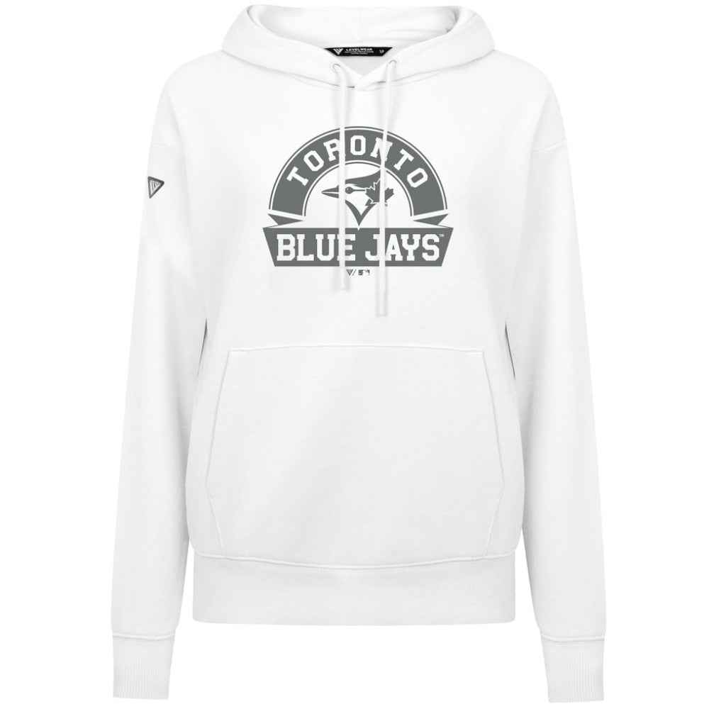 Toronto Blue Jays Levelwear Women's Adorn Banner Arch Hoodie White