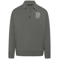 San Francisco Giants Levelwear Women's Canmore Chenille Logo Quarter-Zip Top Stone