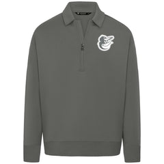 Baltimore Orioles Levelwear Women's Canmore Chenille Logo Quarter-Zip Top Stone