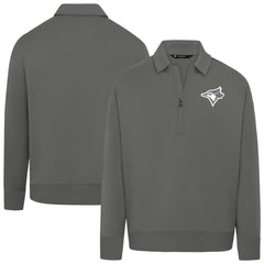 Toronto Blue Jays Levelwear Women's Canmore Chenille Logo Quarter-Zip Top Stone