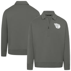 Cleveland Guardians Levelwear Women's Canmore Chenille Logo Quarter-Zip Top Stone