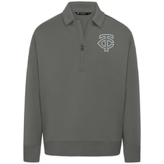 Minnesota Twins Levelwear Women's Canmore Chenille Logo Quarter-Zip Top Stone