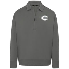 Cincinnati Reds Levelwear Women's Canmore Chenille Logo Quarter-Zip Top Stone