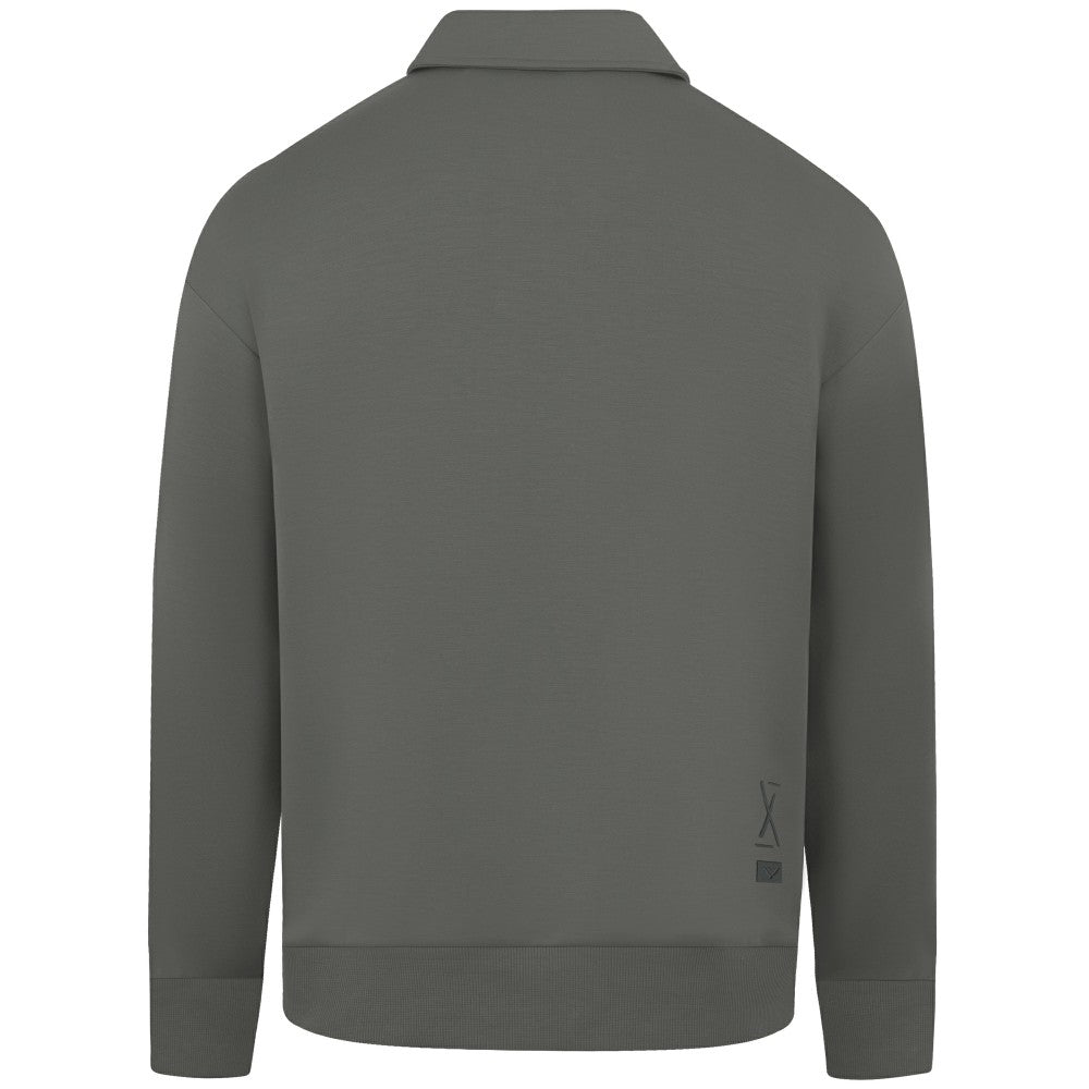 Milwaukee Brewers Levelwear Women's Canmore Chenille Logo Quarter-Zip Top Stone