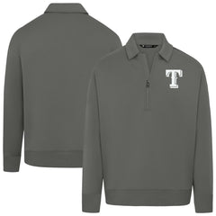 Texas Rangers Levelwear Women's Canmore Chenille Logo Quarter-Zip Top Stone