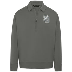 San Diego Padres Levelwear Women's Canmore Chenille Logo Quarter-Zip Top Stone