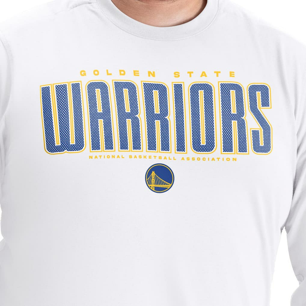 Golden State Warriors G-III Sports by Carl Banks Adaptive Printed Mesh Effect Long Sleeve T-Shirt sale - White shop