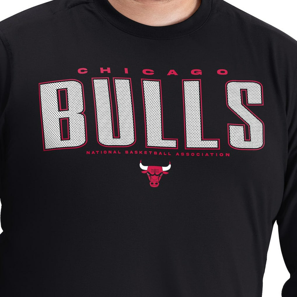 Chicago Bulls G-III Sports by Carl Banks Adaptive Printed Mesh Effect Long Sleeve T-Shirt sale - Black discount