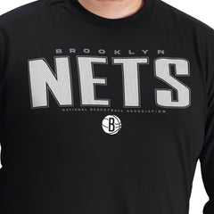 Brooklyn Nets G-III Sports by Carl Banks Adaptive Printed Mesh Effect Long Sleeve T-Shirt - Black discount