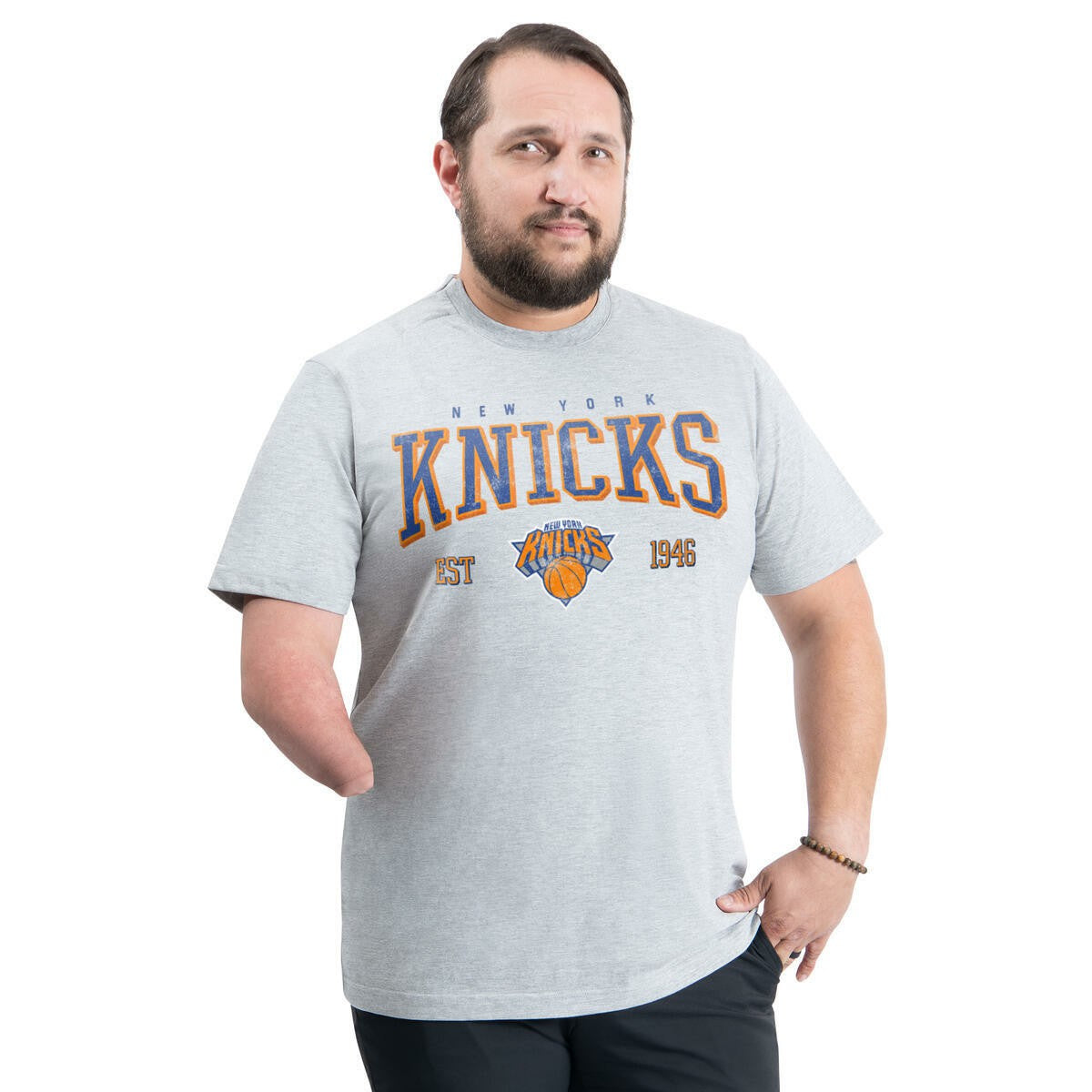 New York Knicks G-III Sports by Carl Banks Adaptive Classic Team Spirit Short Sleeve T-Shirt - Gray outlet