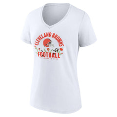 Shedeur Sanders Cleveland Browns Women's Floral Name & Number V-Neck T-Shirt - White on sale