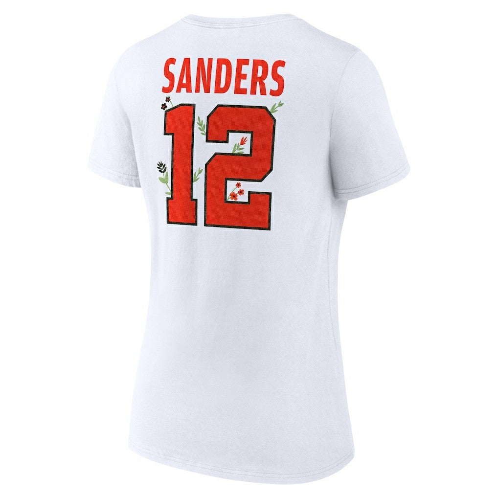 Shedeur Sanders Cleveland Browns Women's Floral Name & Number V-Neck T-Shirt - White on sale