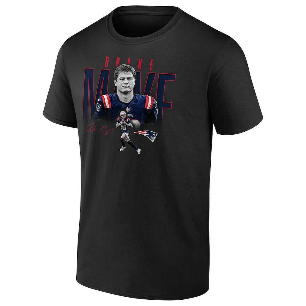Drake Maye New England Patriots Humble Shadow Player Graphic T-Shirt - Black for sale