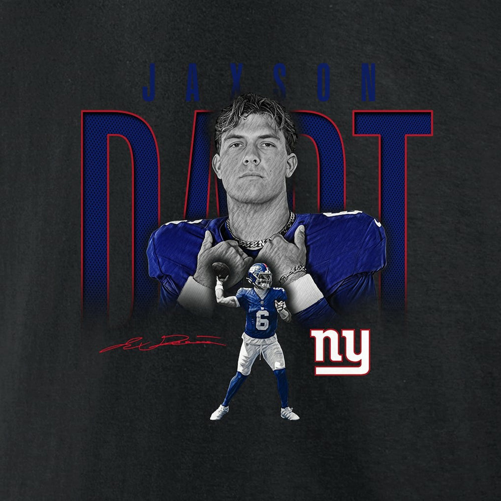 Jaxson Dart New York Giants Humble Shadow Player Graphic T-Shirt - Black online