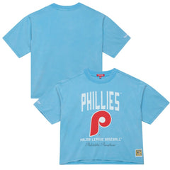 Philadelphia Phillies Women's Cooperstown Cropped Boxy T-Shirt Light Blue