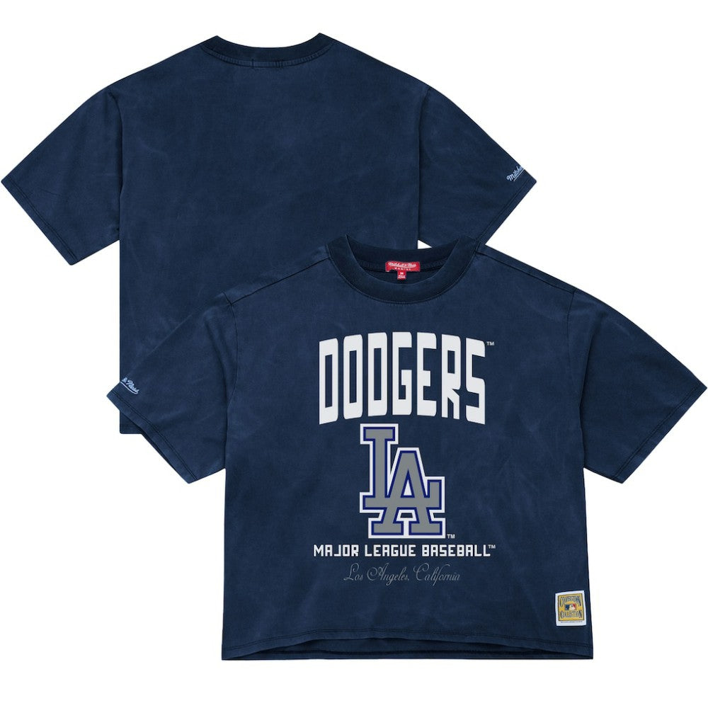 Los Angeles Dodgers Women's Cooperstown Cropped Boxy T-Shirt Blue