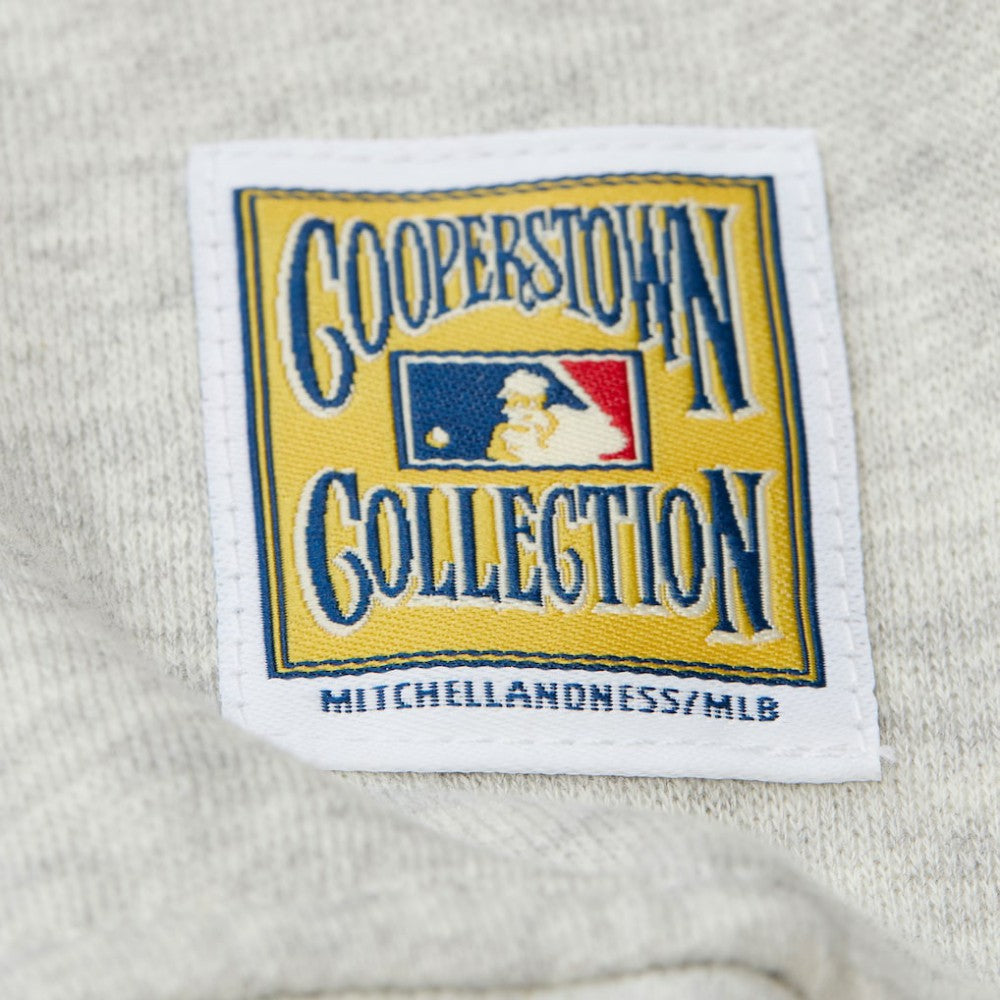 Philadelphia Phillies Women's Cooperstown Collection V-Neck Cropped Toggle Sweatshirt Heather Gray