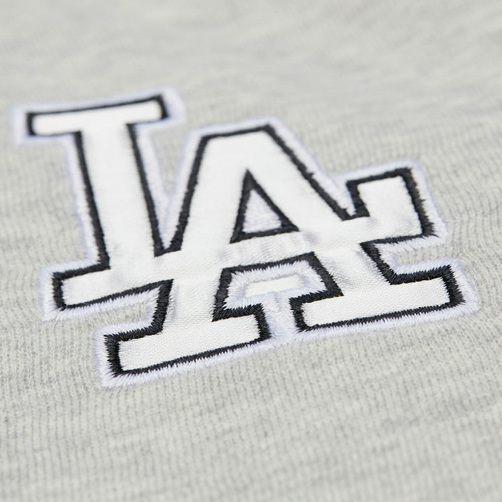 Los Angeles Dodgers Women's Cooperstown Collection V-Neck Cropped Toggle Sweatshirt Heather Gray