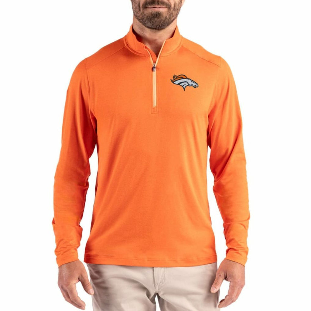 Denver Broncos Cutter & Buck Coastline Epic Comfort Recycled Quarter-Zip Pullover - Orange sale