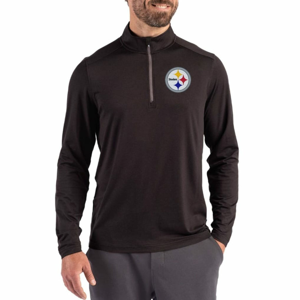 Pittsburgh Steelers Cutter & Buck Coastline Epic Comfort Recycled Quarter-Zip Pullover - Black outlet