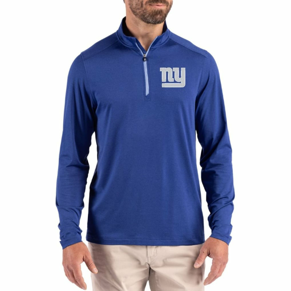 New York Giants Cutter & Buck Coastline Epic Comfort Recycled Quarter-Zip Pullover - Royal online