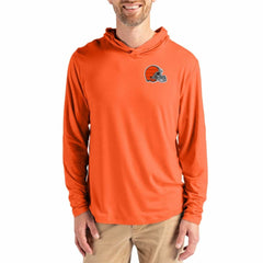 Cleveland Browns Cutter & Buck Coastline Epic Comfort Recycled Long Sleeve Hoodie T-Shirt - Orange online
