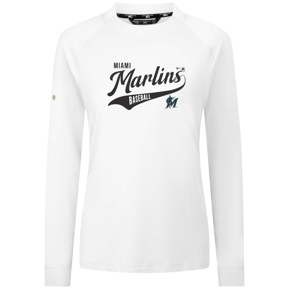 Miami Marlins Levelwear Women's Slender Glide T-Shirt White