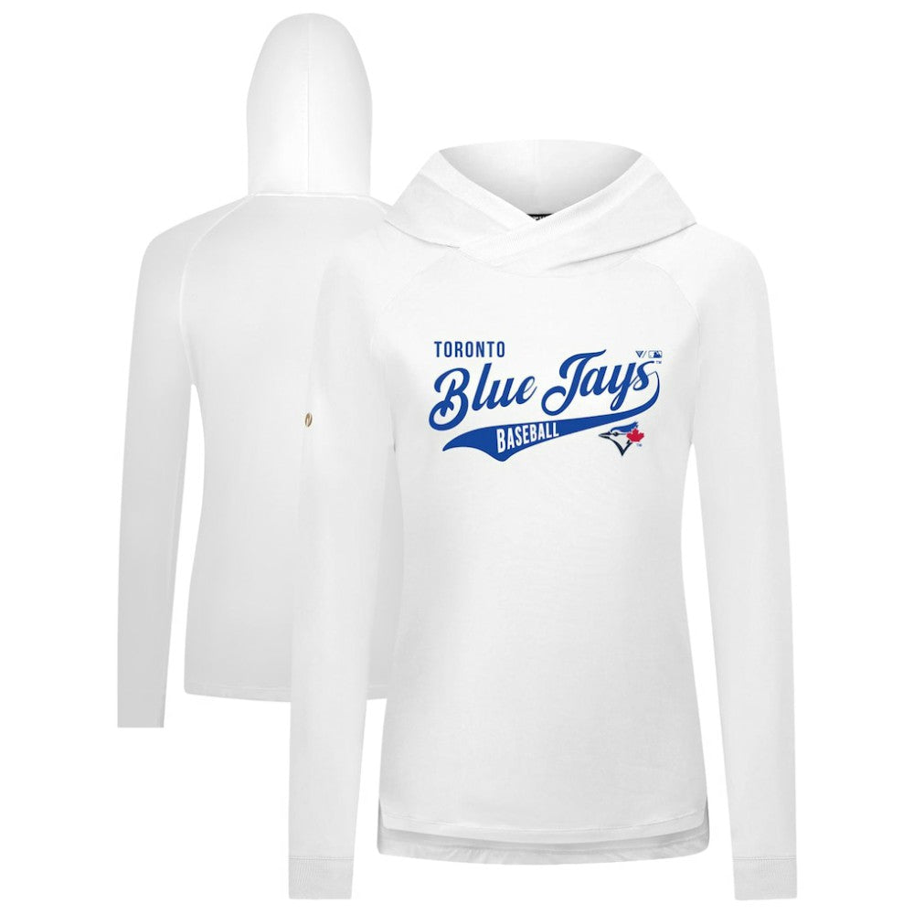 Toronto Blue Jays Levelwear Women's Slender Glide Raglan Hoodie White