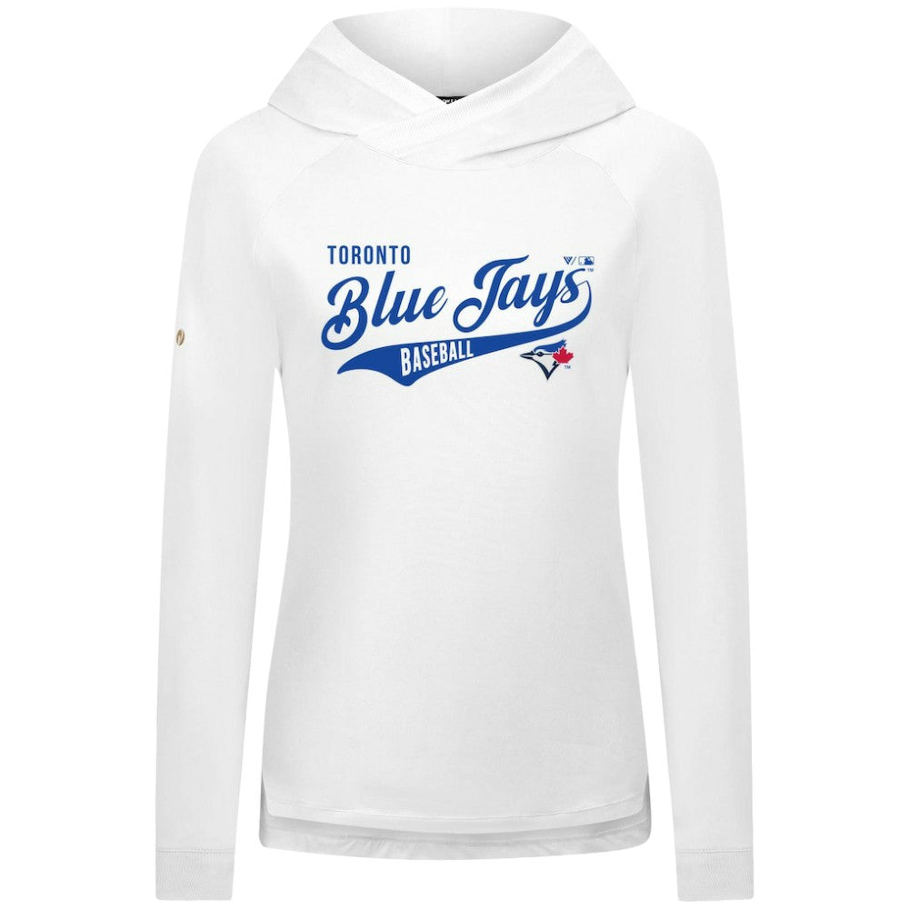 Toronto Blue Jays Levelwear Women's Slender Glide Raglan Hoodie White