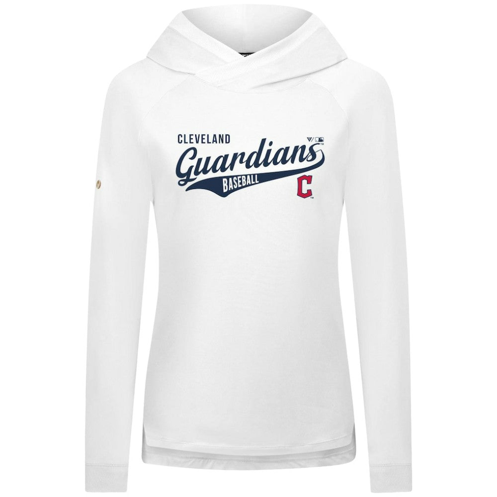 Cleveland Guardians Levelwear Women's Slender Glide Raglan Hoodie White