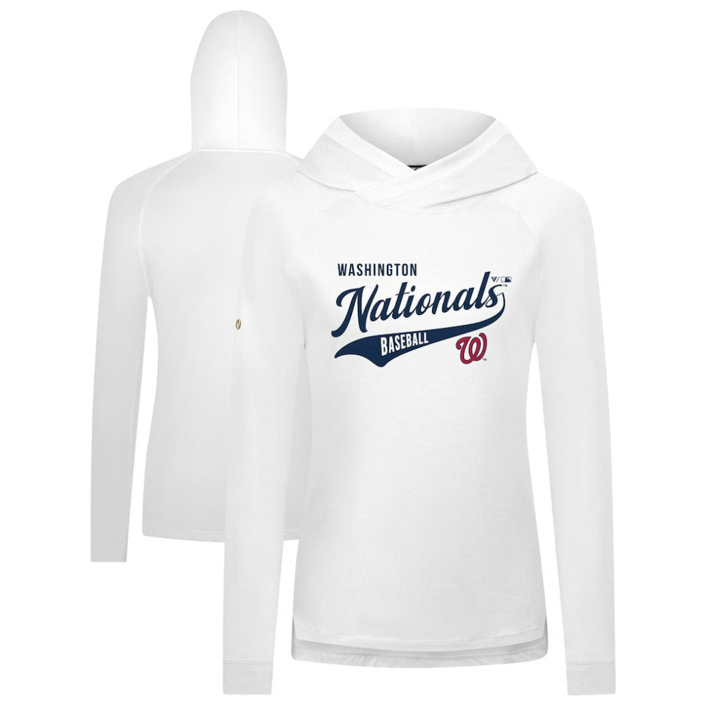 Washington Nationals Levelwear Women's Slender Glide Raglan Hoodie White