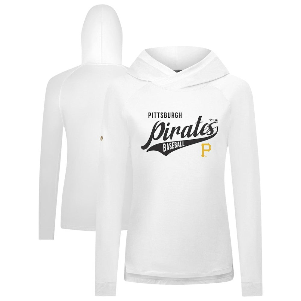 Pittsburgh Pirates Levelwear Women's Slender Glide Raglan Hoodie White