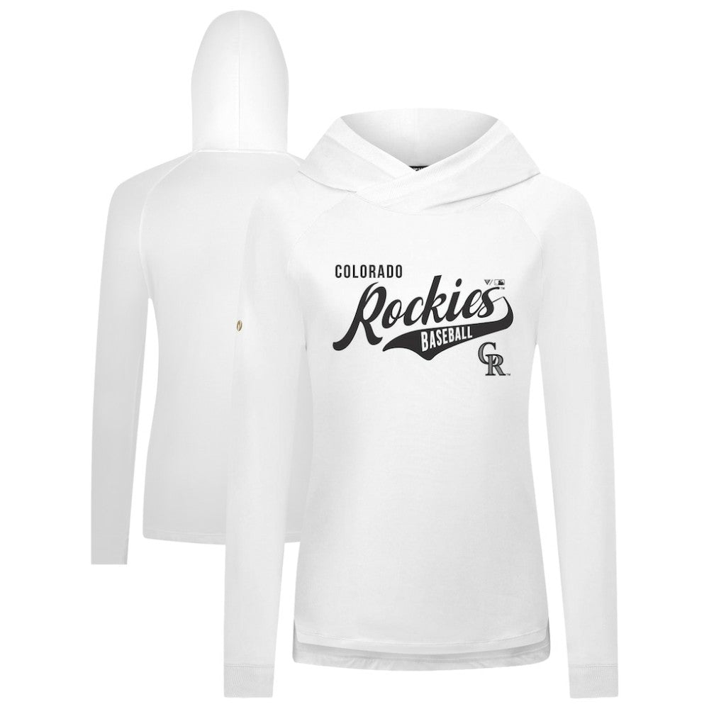Colorado Rockies Levelwear Women's Slender Glide Raglan Hoodie White