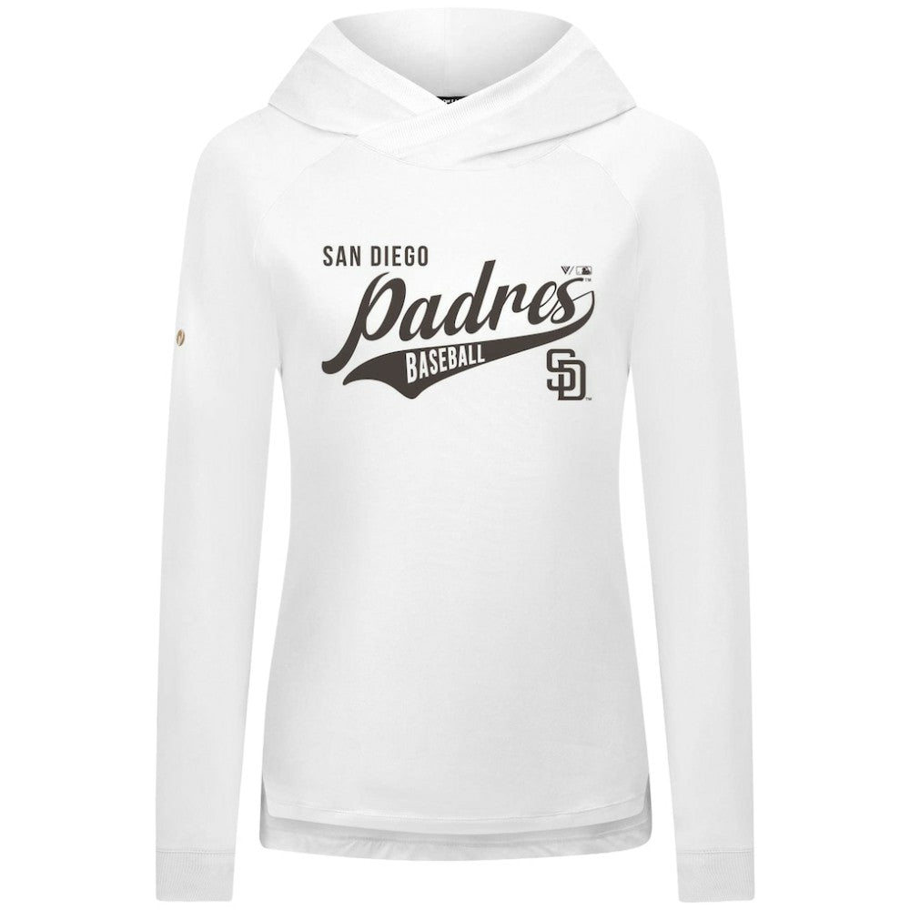 San Diego Padres Levelwear Women's Slender Glide Raglan Hoodie White