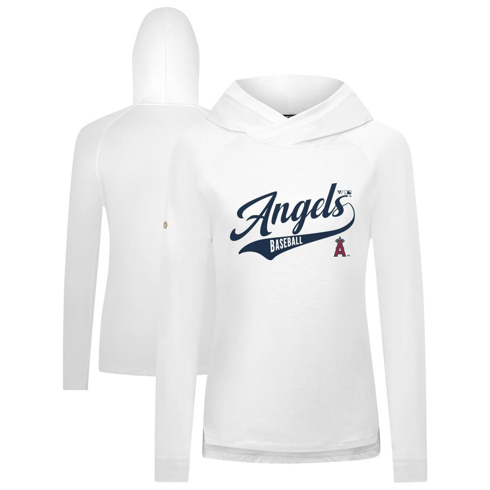 Los Angeles Angels Levelwear Women's Slender Glide Raglan Hoodie White