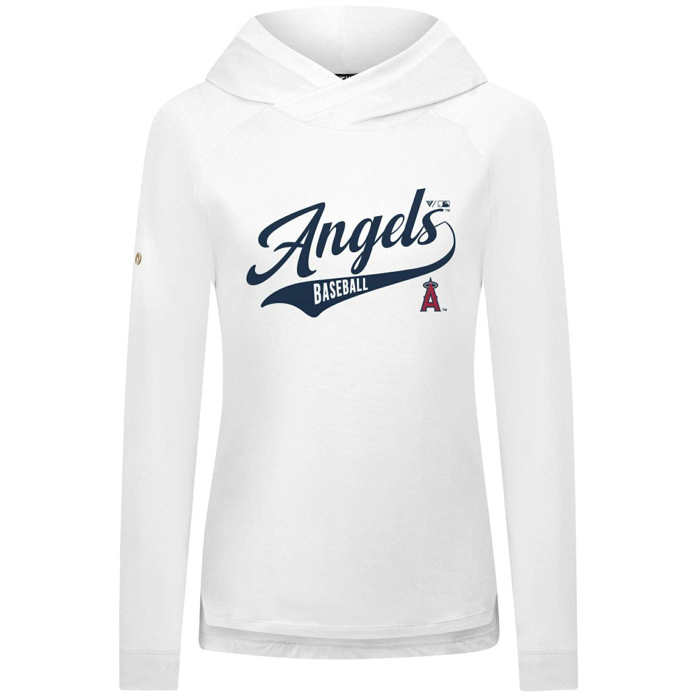 Los Angeles Angels Levelwear Women's Slender Glide Raglan Hoodie White