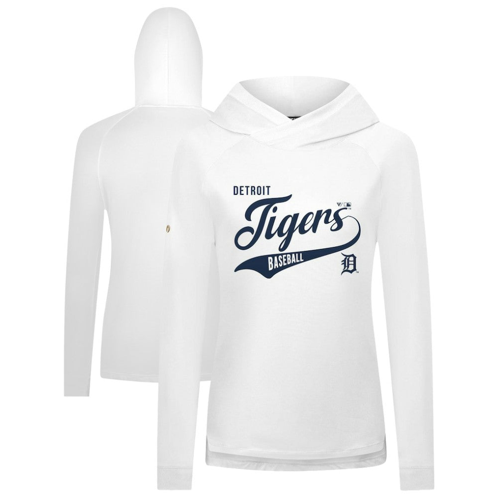 Detroit Tigers Levelwear Women's Slender Glide Raglan Hoodie White