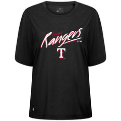 Texas Rangers Levelwear Women's Bloom Sizzle T-Shirt Black