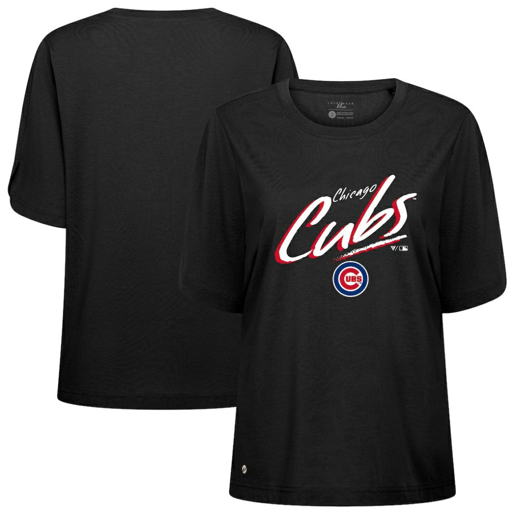 Chicago Cubs Levelwear Women's Bloom Sizzle T-Shirt Black