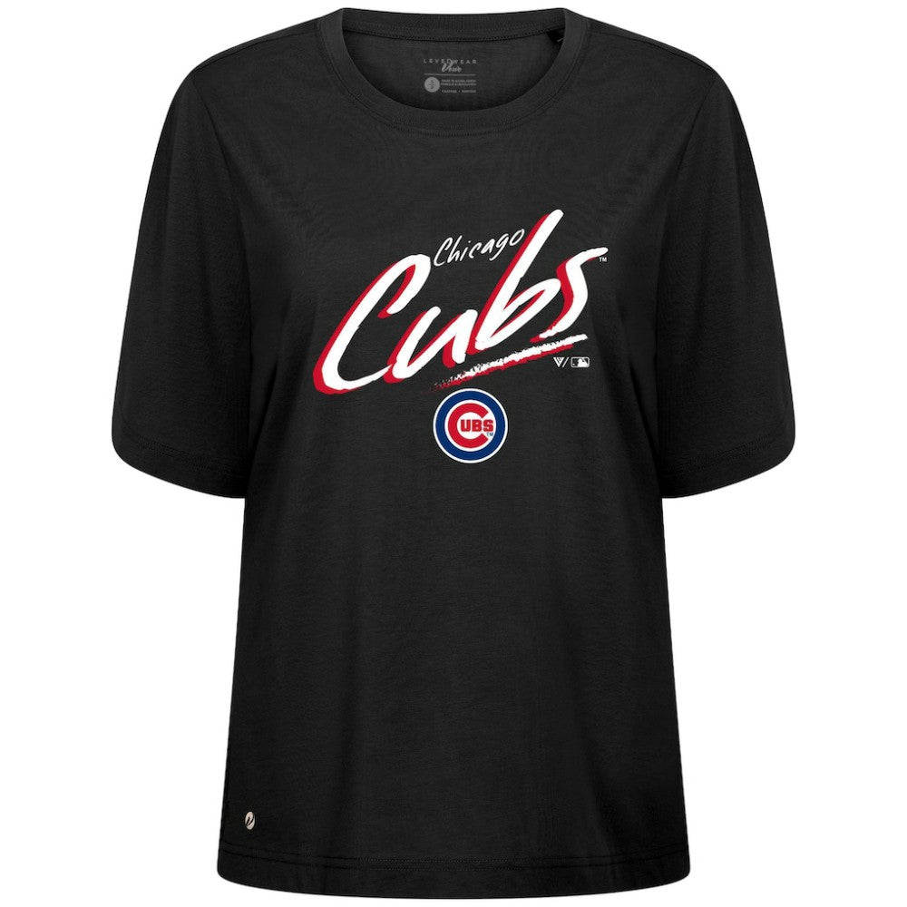 Chicago Cubs Levelwear Women's Bloom Sizzle T-Shirt Black