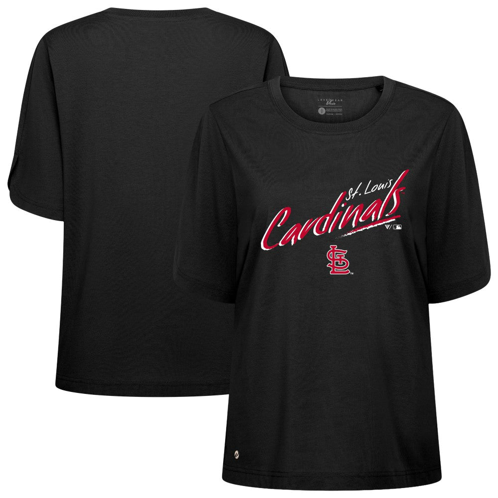 St. Louis Cardinals Levelwear Women's Bloom Sizzle T-Shirt Black
