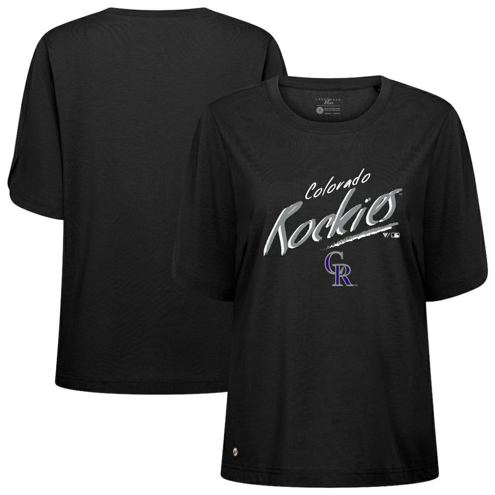 Colorado Rockies Levelwear Women's Bloom Sizzle T-Shirt Black