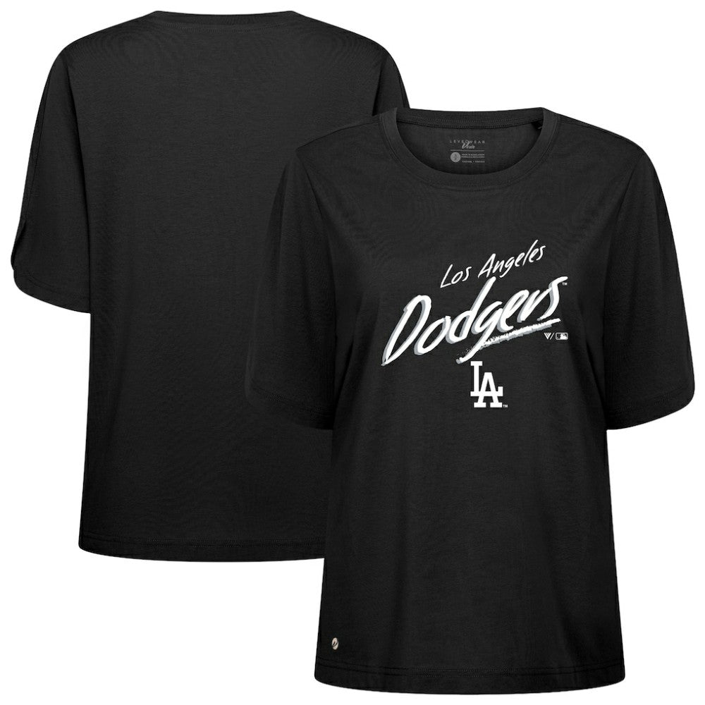 Los Angeles Dodgers Levelwear Women's Bloom Sizzle T-Shirt Black