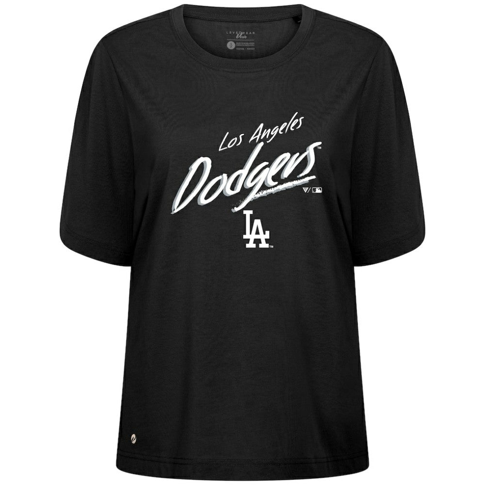 Los Angeles Dodgers Levelwear Women's Bloom Sizzle T-Shirt Black