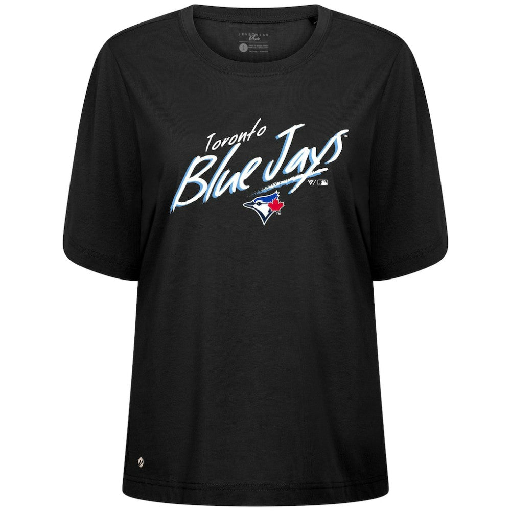 Toronto Blue Jays Levelwear Women's Bloom Sizzle T-Shirt Black