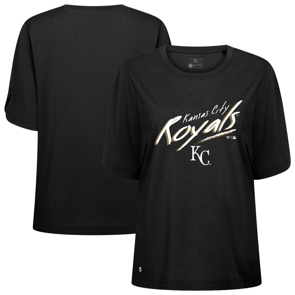 Kansas City Royals Levelwear Women's Bloom Sizzle T-Shirt Black