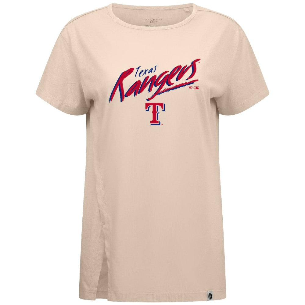 Texas Rangers Levelwear Women's Influx Sizzle T-Shirt Khaki