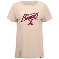 Atlanta Braves Levelwear Women's Influx Sizzle T-Shirt Khaki